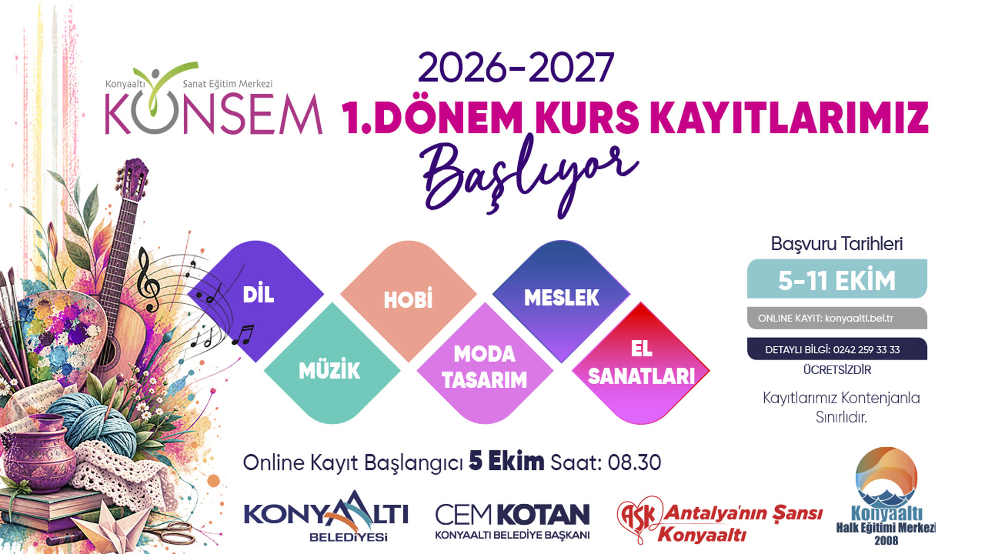 Konsem 2026-2027 1.Dönem Kurs Kayıtları Başlıyor